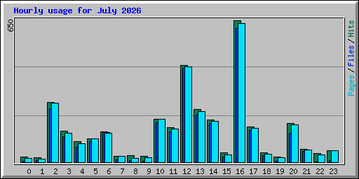 Hourly usage for July 2026